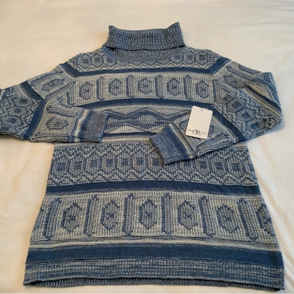 Coco Y Club Women’s Turtle Neck Sweater Blue Size S - Picture 5 of 7